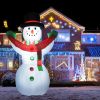 6 Feet Inflatable Christmas Snowman with LED Lights Blow Up Outdoor Yard Decoration - as show