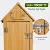 Outdoor Storage Cabinet Tool Shed Wooden Garden Shed with Floor;  Hooks and Asphalt Waterproof Roof; Organizer Wooden Lockers with Fir Wood - Yellow