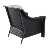 Outdoor Patio Garden Wicker Club Chair with Cushions; Set of 2; Light Blue - as Pic