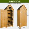 Outdoor Storage Cabinet Tool Shed Wooden Garden Shed with Floor;  Hooks and Asphalt Waterproof Roof; Organizer Wooden Lockers with Fir Wood - Yellow