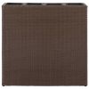 Garden Raised Bed with 4 Pots Poly Rattan Brown - Brown