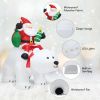 6.5 Feet Christmas Inflatable Santa Riding Polar Bear with Shaking Head LED Lights - as show
