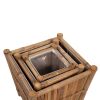 Raised Bed Set 3 Pieces Bamboo with Nylon Lining - Brown