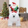 6.5 Feet Christmas Inflatable Santa Riding Polar Bear with Shaking Head LED Lights - as show