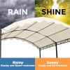 TOPMAX Outdoor Patio 13ft.Lx10ft.W Iron Carport Shelter Garage Tent; Garden Storage Shed with Anchor Kit; White - as Pic