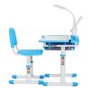 Kids Desk And Chair Set Children Table Storage Lamp - sky blue