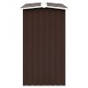 Garden Log Storage Shed Galvanized Steel 129.9"x36.2"x60.2" Brown - Brown