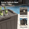 All Weather 28 Gallon Patio Deck Box with Seat - brown - Resin