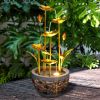 Metal Leaves indoor/Outdoor water Fountain Multi-Tiered Garden Water Feature - as Pic