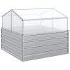 Garden Raised Bed with Greenhouse 39.4"x39.4"x33.5" Silver - Silver