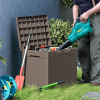 All Weather 28 Gallon Patio Deck Box with Seat - brown - Resin