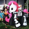 5.5 Feet Halloween Inflatables Skeleton Unicorn with Built-in LED Lights - as show