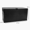 120 Gallon Plastic Deck Box - Outdoor Waterproof Storage Box for Patio Mats; Gardening Tools and Pool Toys - black - Polypropylene