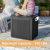 32 Gallon Outdoor Resin Wicker Deck Storage Box; Black - black - Resin