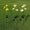 LED Daffodil Flower Stake Light Solar Energy Rechargeable for Outdoor Garden - White