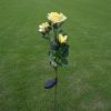 LED Rose Flower Stake Light Solar Energy Rechargeable for Outdoor Garden Patio - White