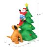 6.5 Feet Outdoor Inflatable Christmas Tree Santa Decor with LED Lights - as show