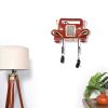WILLART Handmade and Hand Painted Vintage Car Shape Metal Wall Hanging Antique 2 Key Storage Hooks Key Holder Coat Hanger for Home DâˆšÂ©cor Wall DâˆšÂ©cor