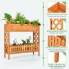 2-Tier Raised Garden Bed Elevated Wood Planter Box for Vegetable Flower Herb - Natural - Fir Wood
