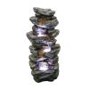 Outdoor Fountain 40inches Poly-resin Rock Water Fountain with LED Lights - 40inches