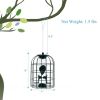 Outdoor Metal Seed Guard Deterrent Squirrel-Proof Caged Tube Wild Bird Feeder  - green - bird