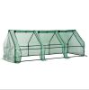 Portable Tunnel Greenhouse Outdoor Garden Mini Hot House with Zipper Doors & Water/UV Cover 9' L x 3' W x 3' H - Green