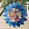 Creative 3D Kinetic Stainless Steel Wind Spinner Outdoor Garden Hanging Decoration Mandala Butterfly Design Wind Chime Spinner - Santa - 30cm 12inch