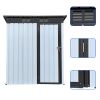 Metal garden sheds 5ftx3ft outdoor storage sheds White+Black - as Pic