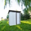 Metal garden sheds 5ftx3ft outdoor storage sheds White+Black - White