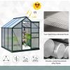 6' x 6' x 7' Polycarbonate Portable Walk-In Garden Greenhouse - Green