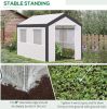 10' L x 7' W x 7' H Outdoor Walk-In Tunnel Greenhouse Garden Warm Hot House with Roll Up Windows;  Zippered Door;  & Weather Cover - white