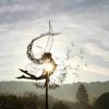 Dandelion Figurine Fairies Pixies Dancing Fairy Statue Steel Wires Fairy Garden Miniature Sculpture Mythical Garden Yard Decor - H