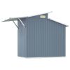 Garden Shed Gray 106.3"x51.2"x82.1" Galvanized Steel - Gray