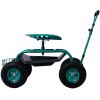 Rolling Garden Scooter Garden Cart Seat with Wheels and Tool Tray; 360 Swivel Seat; Green - as Pic