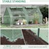 Portable Greenhouse Garden Hot House with Two PE/PVC Covers;  Steel Frame and 2 Roll Up Windows 6' x 3' x 3' - Green