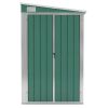 Wall-mounted Garden Shed Green 46.5"x150.4"x70.1" Galvanized Steel - Green