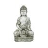 Meditating Sitting Buddha Solar Lights Outdoor Garden Patio Statue Light Decor - gray