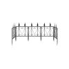 Garden fence; rust-proof metal wire fence; outdoor landscape decoration edge; black folding iron wire fence; flower bed animal dog fence - as Pic
