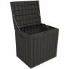 31 Gallon Square Plastic Deck Box; Dark Brown - brown - Plastic