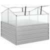 Garden Raised Bed with Greenhouse 39.4"x39.4"x33.5" Silver - Silver