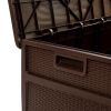 120 Gallon Plastic Deck Box - Outdoor Waterproof Storage Box for Patio Mats; Gardening Tools and Pool Toys - brown - Polypropylene