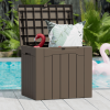 All Weather 28 Gallon Patio Deck Box with Seat - brown - Resin