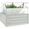 Garden Raised Bed with Greenhouse 39.4"x39.4"x33.5" Silver - Silver