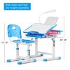 Kids Desk And Chair Set Children Table Storage Lamp - sky blue