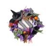 Halloween Decor Wreath Witch Legs Hanging Witch Wired Ribbon Wreath Door Decor - COLOR 1