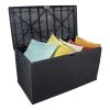 120gal 460L Outdoor Garden Plastic Storage Deck Box Chest Tools Cushions Toys Lockable Seat Waterproof - black