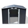 6' x 8' Outdoor Backyard Garden Metal Storage Shed for Utility Tool Storage - Coffee - Dark Gray