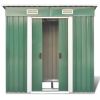 Green Pent Roof Metal Garden Shed Incl. Foundation 83 f3 - Green