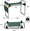Bosonshop Multi-Functional Portable Garden Kneeler and Seat Foldable Protect Knee Garden Helper with Soft EVA Pad & Stable Handles Stools - Metal