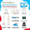 Winslow&Ross 44 Pieces Warrior Obstacle Course Swing Set with 60 ft Extra Long Slack Line;  14 Hanging Loops - with Rope Climbing Ladder & Twist Swing